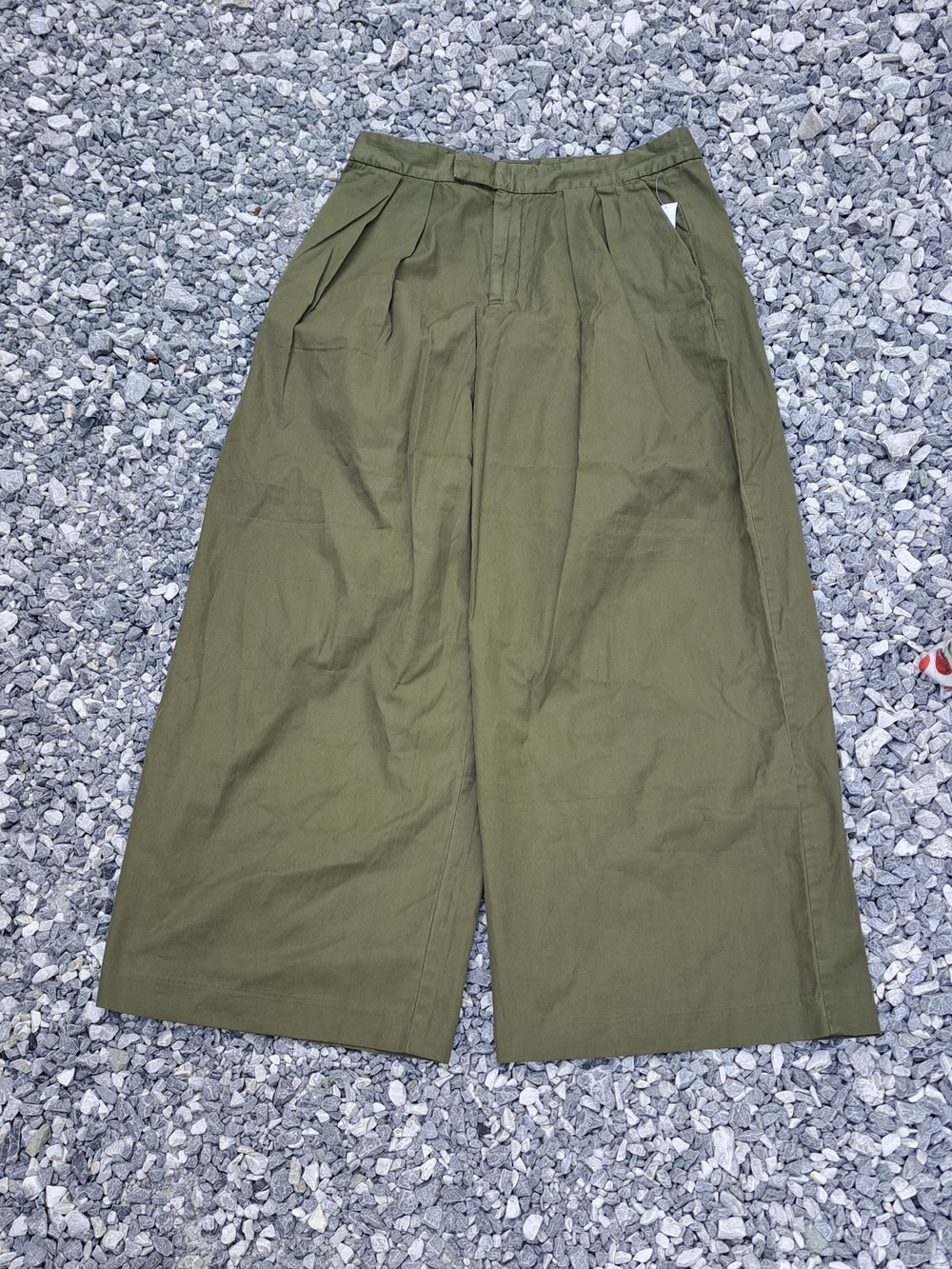 GAP Olive Green Wide-Leg Pleated Women's Pants